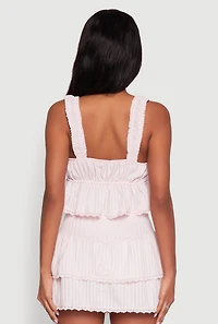 Womens Haute Monde Lace Detail Crop Top with Tie Front,