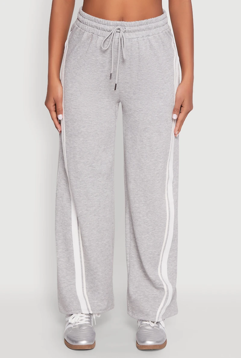 Womens Iris Side Striped Sweatpants, Grey,
