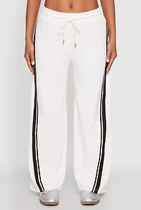 Womens Iris Side Striped Sweatpants, White, Size S
