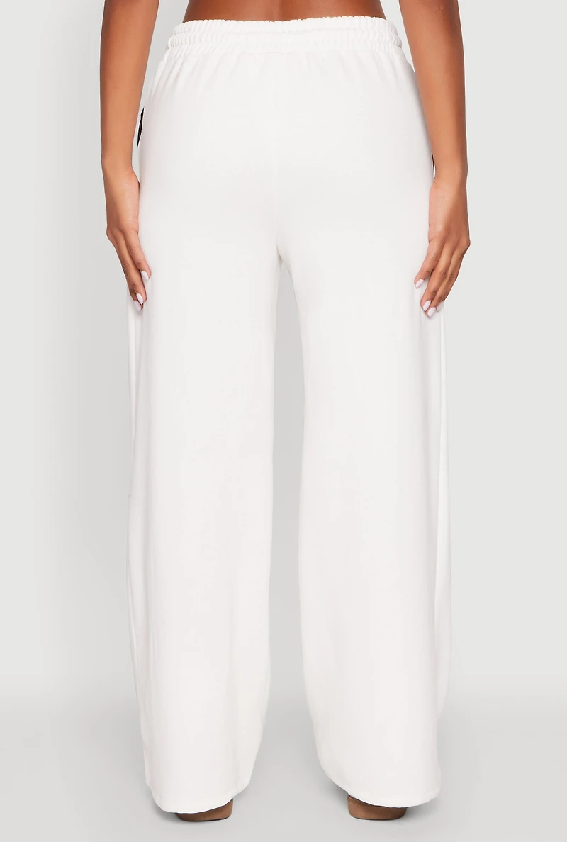 Womens Iris Side Striped Sweatpants, White, Size S