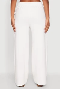 Womens Iris Side Striped Sweatpants, White, Size S