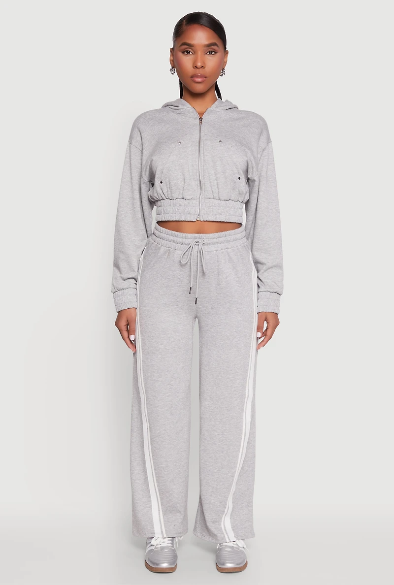 Womens Iris Zip Front Hoodie, Grey, Size M