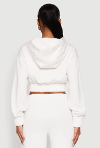 Womens Iris Zip Front Hoodie, White, Size L