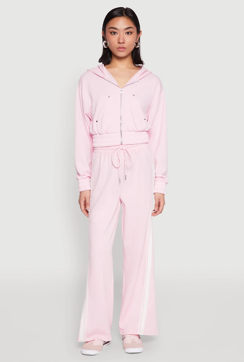 Womens Iris Zip Front Hoodie, Pink, Size M