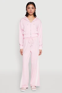 Womens Iris Zip Front Hoodie, Pink, Size M