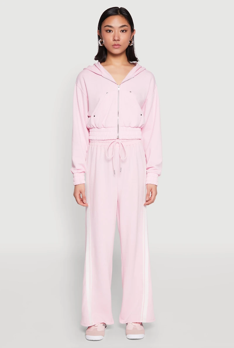 Womens Iris Zip Front Hoodie, Pink, Size M