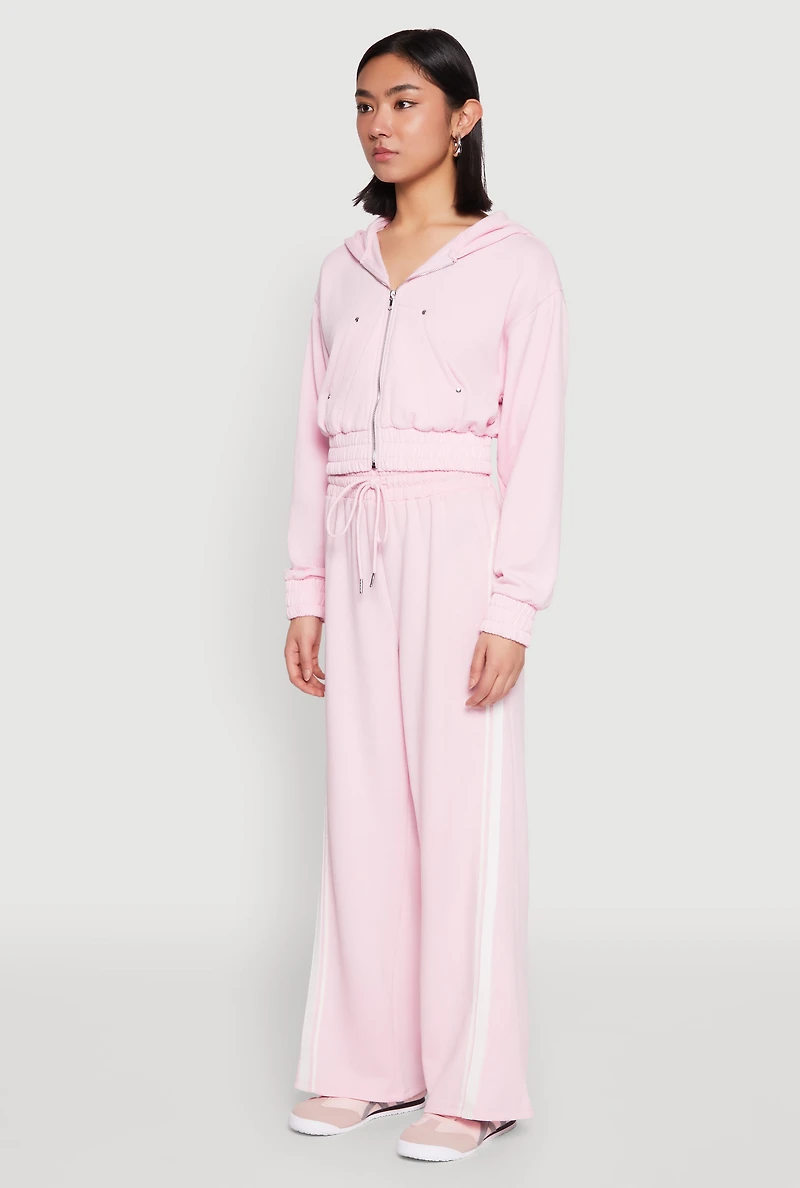 Womens Iris Zip Front Hoodie, Pink, Size M