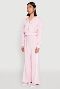 Womens Iris Zip Front Hoodie, Pink, Size M