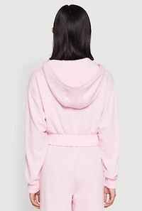 Womens Iris Zip Front Hoodie, Pink, Size M