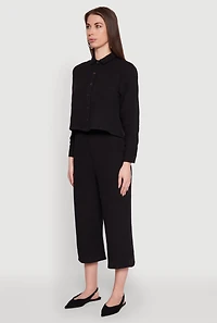Womens Iris Gauze Knit Shirt, Black, Size S