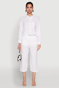 Womens Iris Gauze Knit Shirt, White, Size S