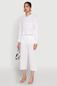 Womens Iris Gauze Knit Shirt, White, Size S