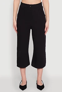 Womens Iris Gauze Knit Paper Bag Waist Culottes,