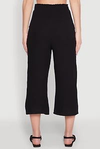 Womens Iris Gauze Knit Paper Bag Waist Culottes,