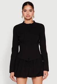 Womens Iris Double Zip Front Blouse,
