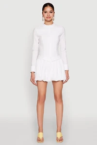 Womens Iris Double Zip Front Blouse, White, Size L