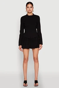Womens Iris Bubble Mini Skirt, Black, Size M