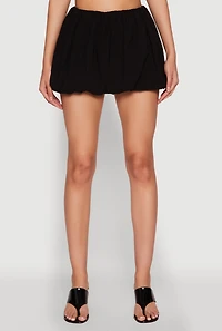 Womens Iris Bubble Mini Skirt, Black, Size M