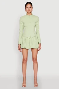 Womens Iris Bubble Mini Skirt, Green, Size S