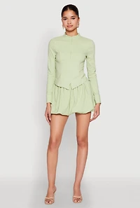 Womens Iris Bubble Mini Skirt, Green, Size S