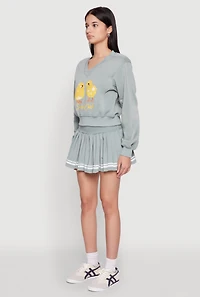 Womens V Neck Printed Pattern Sweatshirt,
