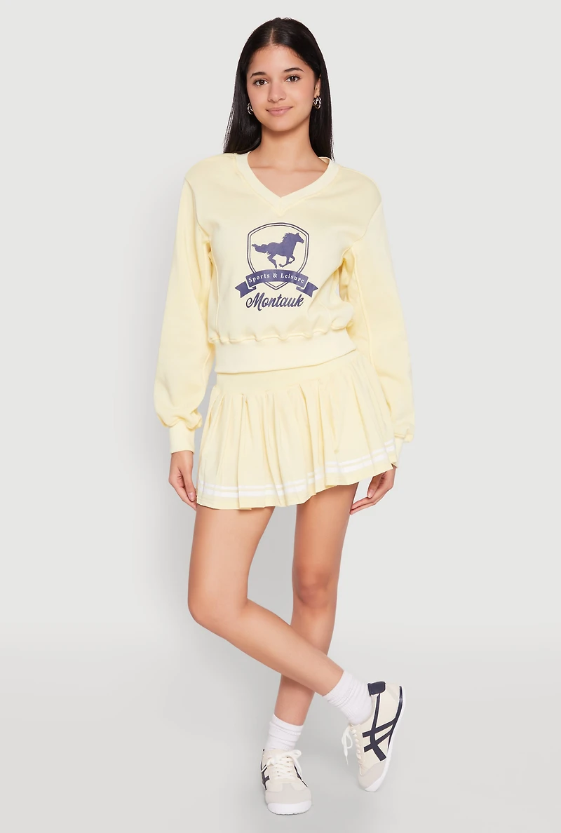 High Waisted Varsity Stripe Skort