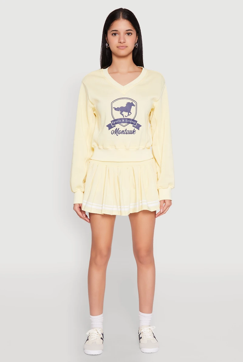 High Waisted Varsity Stripe Skort