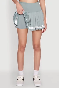Womens High Waisted Varsity Stripe Skort,