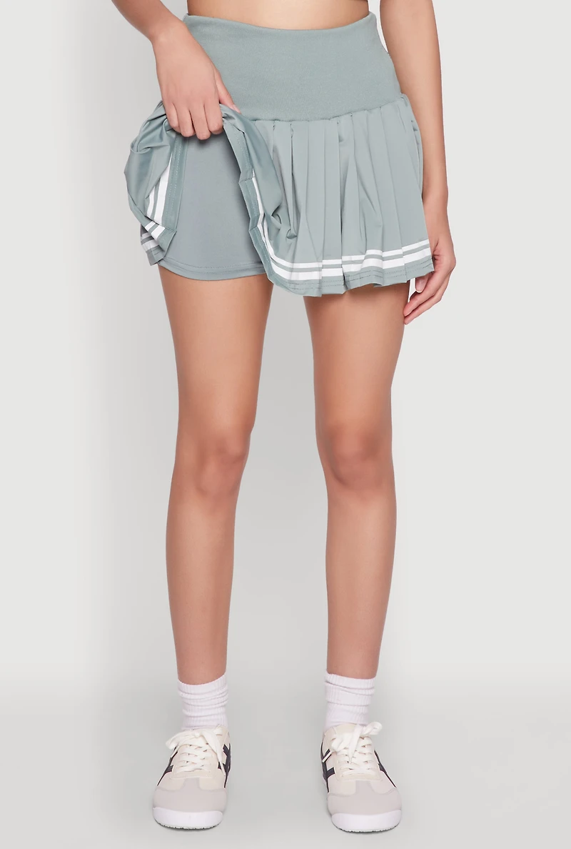 Womens High Waisted Varsity Stripe Skort,