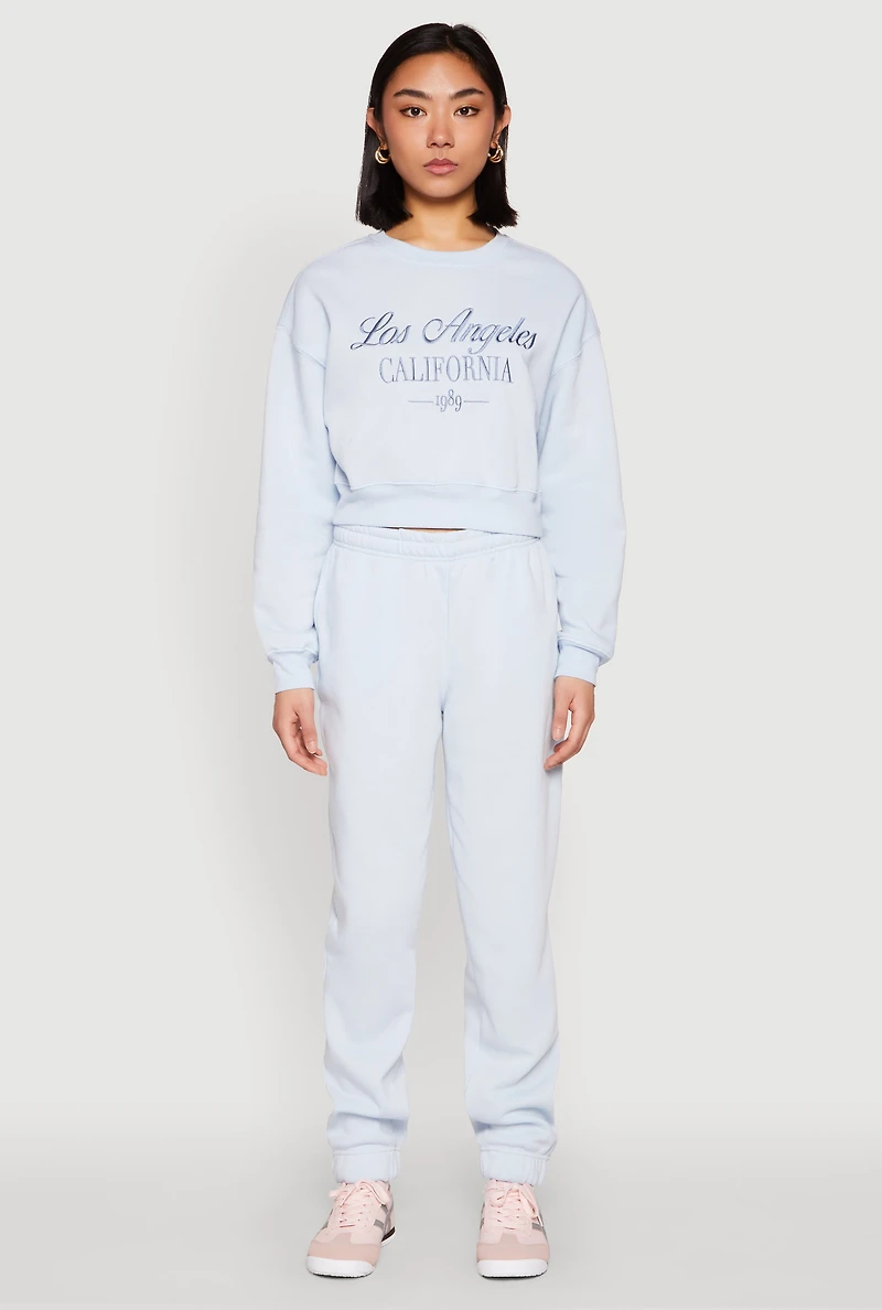 Womens Destination Graphic Sweatshirt, Blue, Size M
