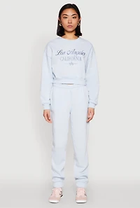 Womens Destination Graphic Sweatshirt, Blue, Size M