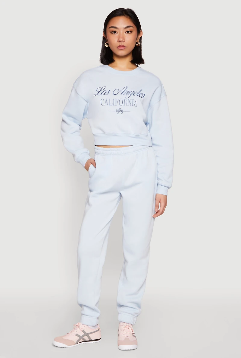 Womens Destination Graphic Sweatshirt, Blue, Size M