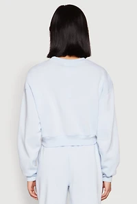Womens Destination Graphic Sweatshirt, Blue, Size M