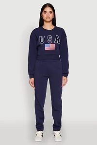 Womens Destination Graphic Sweatshirt, Blue, Size S