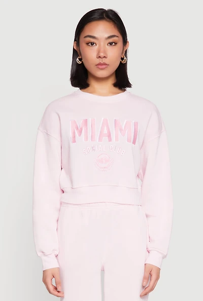 Womens Destination Graphic Sweatshirt, Pink,