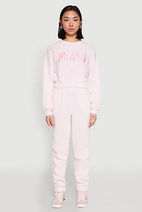 Womens Destination Graphic Sweatshirt, Pink,