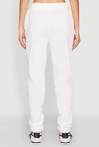 Womens Fold Over Waistband Joggers, White, Size L