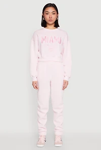 Womens Fold Over Waistband Joggers, Pink, Size M