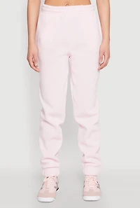 Womens Fold Over Waistband Joggers, Pink, Size M