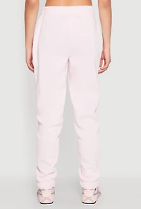 Womens Fold Over Waistband Joggers, Pink, Size M