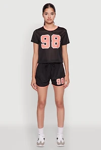 Womens Trendy Jersey Mesh High Waisted Dolphin Shorts,