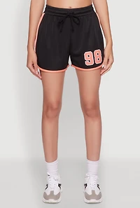 Womens Trendy Jersey Mesh High Waisted Dolphin Shorts,