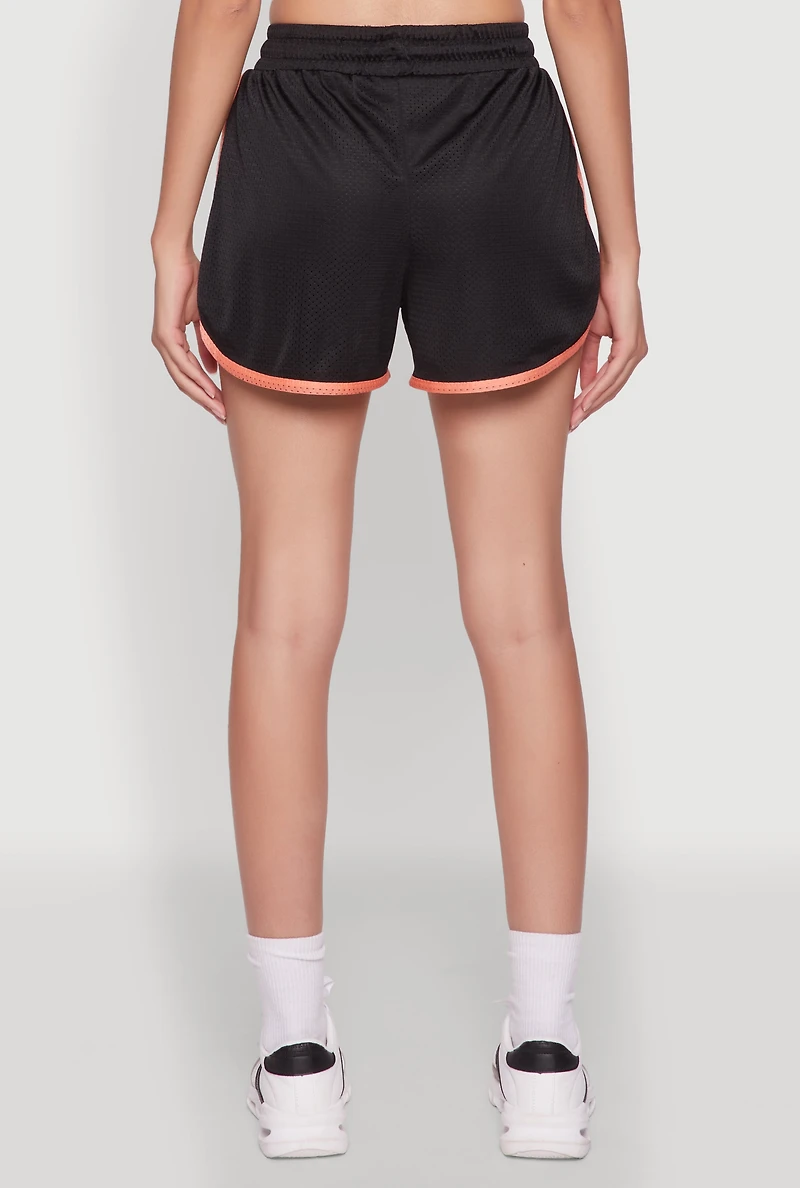 Womens Trendy Jersey Mesh High Waisted Dolphin Shorts,