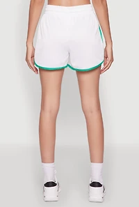 Womens Trendy Jersey Mesh High Waisted Dolphin Shorts, White,