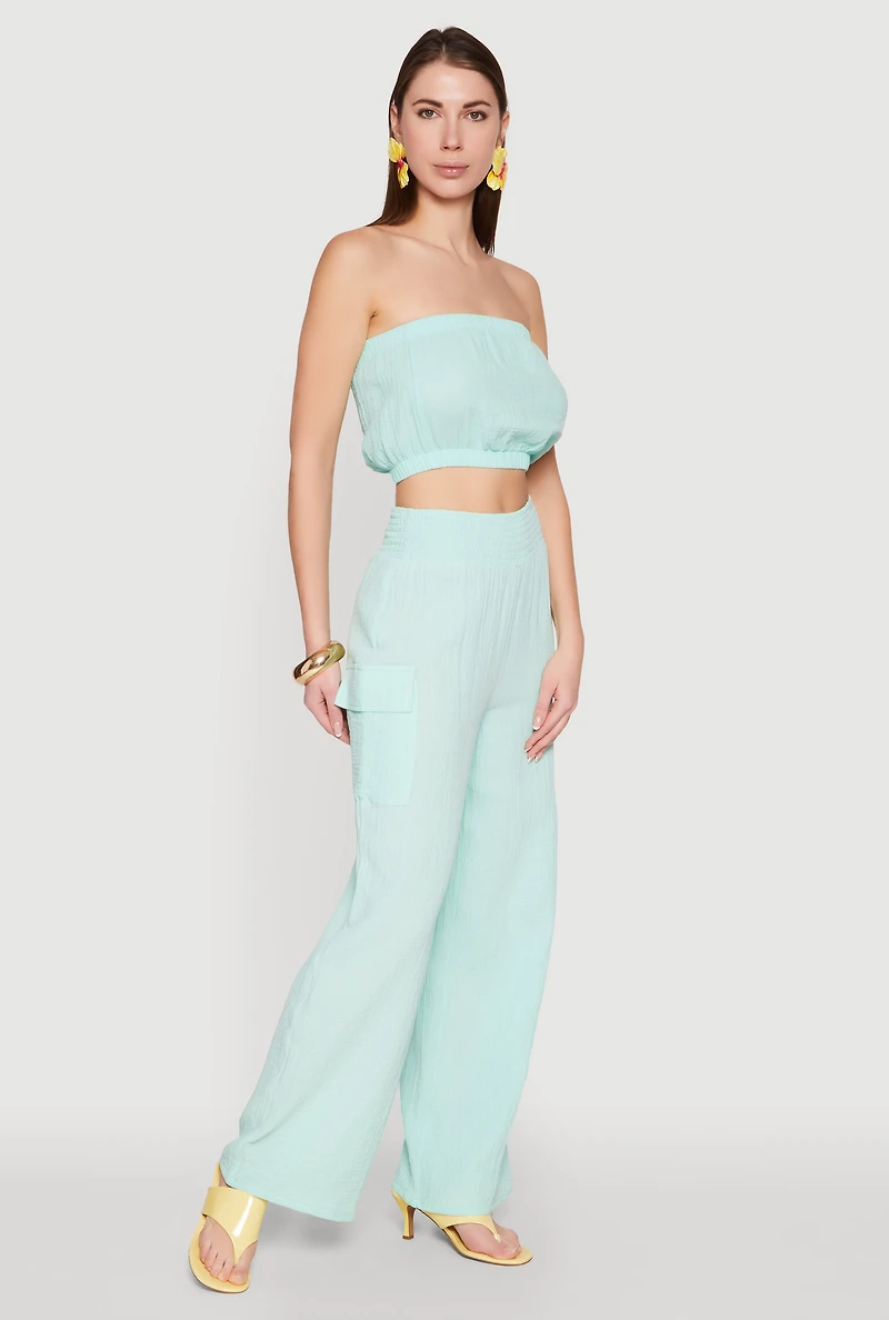 Womens Gauze Knit Tube Top,