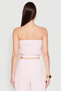 Womens Gauze Knit Tube Top, Pink, Size M