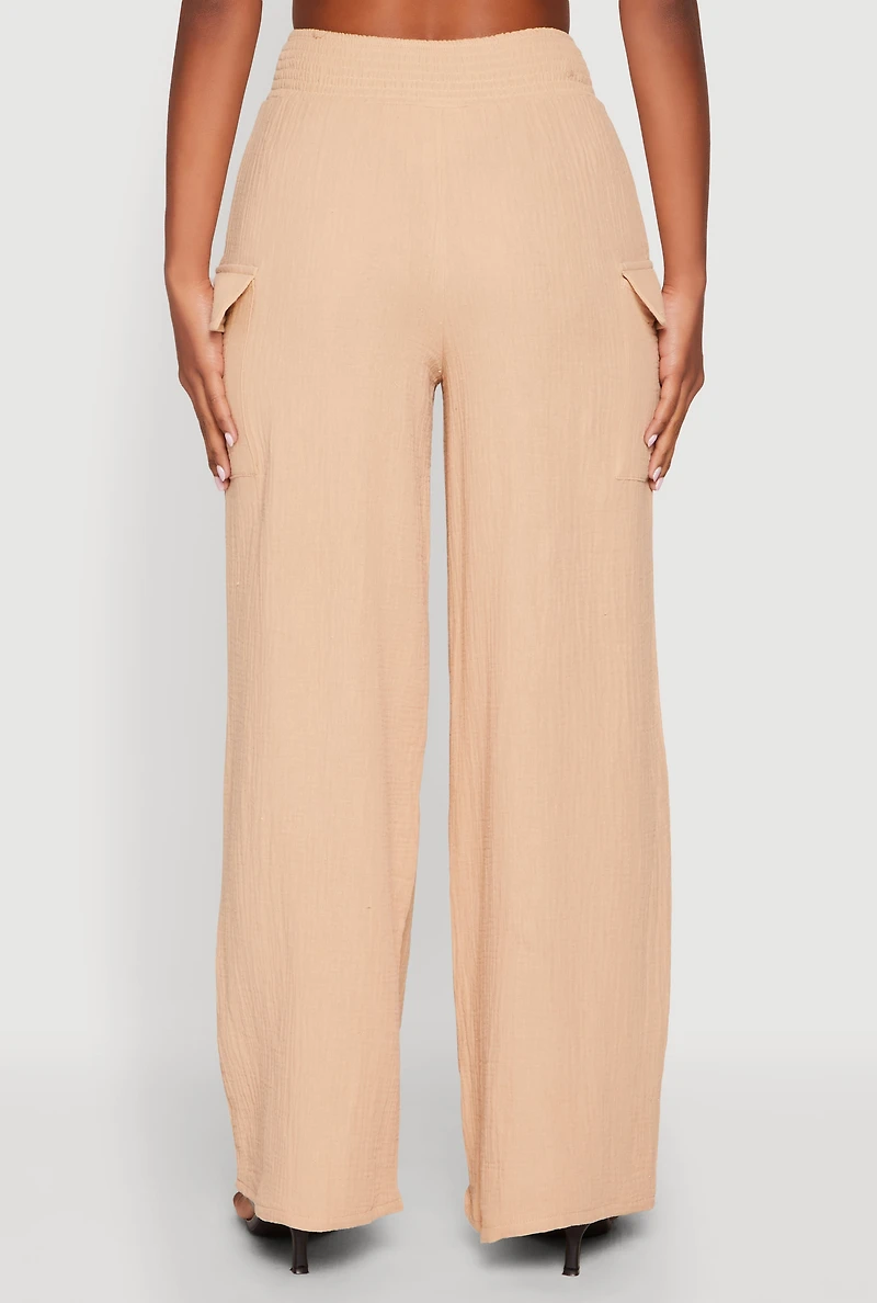 Gauze Knit Cargo Pocket Pants