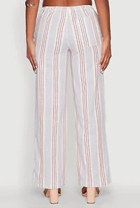 Womens Striped Straight Leg Pants, Multi, Size XL