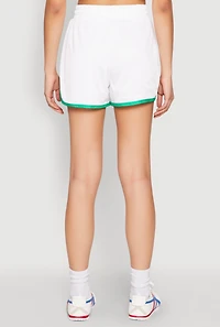 Contrast Trim Jersey Mesh Dolphin Shorts