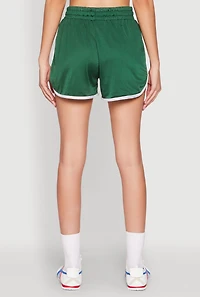 Womens Contrast Trim Jersey Mesh Dolphin Shorts,